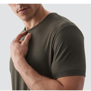 Camisetas personalizadas para hombre 220 GSM algodón orgánico peso pesado estilo callejero impreso cuello redondo Camiseta en blanco - Product Image 2