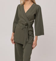 Chemisier Cache-Cœur Décontracté de Qualité Supérieure en Coton, Polyester et Spandex, Uniformes de Spa, Tunique de Salon de Beauté à Col en V avec Logo Personnalisé