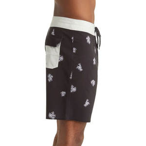 OEM Custom <b>Men</b> Swim <b>Shorts</b> Charcoal Black <b>White</b> Pineapple Print Beachwear Canvas Anti-UV Waterproof Eco-Friendly Quick <b>Shorts</b> - Product Image 3