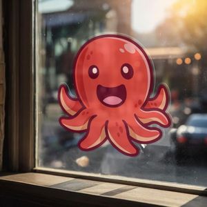 Transparent Octopus Vinyl Sticker Cartoon Traceless <b>Decal</b> - Product Image 1