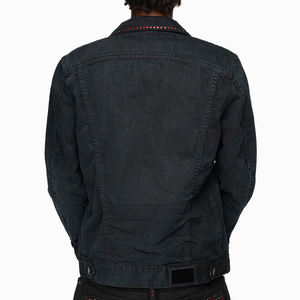 High Quality Men Fashionable Winter Denim Jacket Wholesale Price Outerwear Denim Rhinestone Jackets Customized Design - Product Image 4