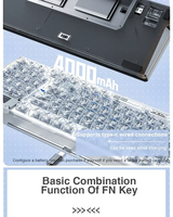 Derniers cadeaux AULA F98 Pro 99 touches filaire sans fil rechargeable trois modèles de clavier mécanique arbre en cristal de glace