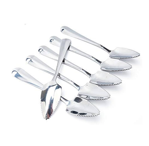 High Quality Stainless Steel Grapefruits Spoon Long Handle Serrated Edge <b>Tableware</b> Flatware Custom Best Price - Product Image 5
