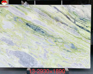 Panneaux muraux en marbre vert poli Brothers Stone Botanic Green, carreaux de marbre vert texturé pour plans de travail d'îlot - Product Image 1