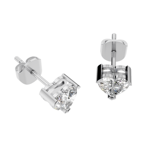 Pendientes de Botón de Oro Sólido de 14K con Moissanita VVS de Corte Brillante en Forma de Corazón, Certificados por IGI, para Mujer, Bodas, Aniversarios y Fiestas - Product Image 4