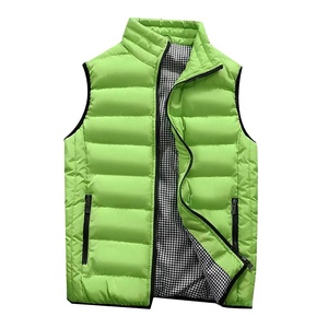 Chaleco informal con cuello levantado para hombre, chaqueta para Otoño Invierno, verde fresco, Color puro, transpirable, ropa exterior de secado rápido - Product Image 1