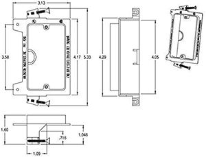 1 Gang Giá Gắn Đinh Điện Áp Thấp Giá Gắn Tường Giá Đỡ Cáp Điện Áp Thấp - Product Image 2