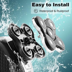 Paquete de 2 cabezales de repuesto para afeitadora eléctrica con cinco cuchillas, compatibles con afeitadoras faciales 3 en 1 para uso en caravanas - Product Image 3