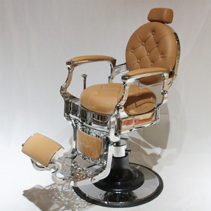 Fauteuil de Barbier Antique Haut de Gamme pour Salon – Base en Acier Inoxydable Noir Durable, Style Moderne Inclinable pour Coiffure - Product Image 1