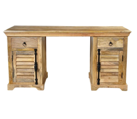 Bureau design antique avec tiroirs en bois de manguier massif de style maison de campagne