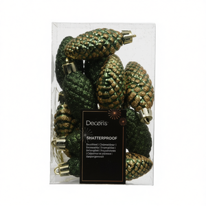 Kaemingk - 12 Adornos Navideños de Plástico en Forma de Piña Verde de 9.5 cm, Modelo 28491 - Product Image 2