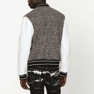 Haute qualité personnalisé toile collège Baseball Bomber veste col montant Chenille broderie avant pour hommes Varsity Letterman - Product Image 5