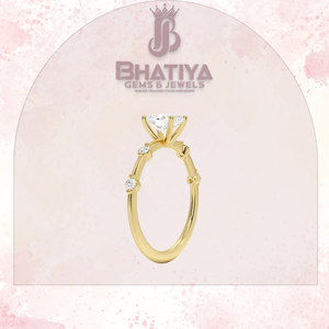 Bague en diamant de laboratoire taille ovale, bande à bulles, plaquée or 18 carats, bague de fiançailles en moissanite, vente en gros personnalisée, bijoux fins, cadeau de mariage - Product Image 2