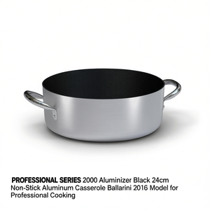 SERIE PROFESIONAL 2000 Cacerola de Aluminio Antiadherente Negra Aluminizada de 24 cm, Modelo Ballarini 2016 para Cocina Profesional - Product Image 2