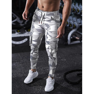 Pantalones de chándal de entrenamiento de gimnasia para hombre con bolsillos pantalones de chándal antiarrugas pantalones de lona teñidos lisos - Product Image 6