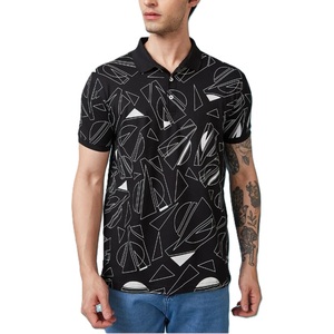 Oem logotipo personalizado diseño moda nueva moda media manga tendencia hombres rayas bordado cuello inverso Polo camisa - Product Image 1