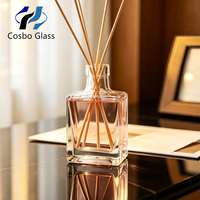 Flacon diffuseur carré en verre de 100 ml pour huiles essentielles et parfums, nouveau design de luxe