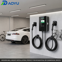 Borne de Recharge Murale Double Haute Puissance 44kW (22kW x 2) pour Véhicules Électriques, Triphasée Type 2 GBT OCPP 1.6J, Station de Recharge Rapide Intelligente avec Application pour Centres Commerciaux et Hôtels