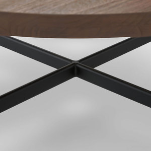 Mesa de Centro Redonda de Madera Maciza Estilo Rústico, Muebles Personalizados Estilo Moderno para Sala de Estar - Product Image 6