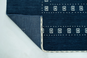Alfombra de Lana Gabbeh Tejida a Mano, Color Azul Índigo, Estilo Boho Minimalista, para Sala de Estar, Dormitorio, Decoración Moderna para el Hogar - Product Image 5