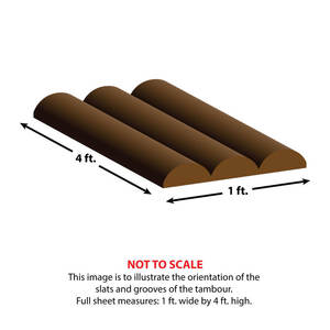 Solid Red Oak Tambour <b>Sheet</b> with <b>Bamboo</b> Backer for Furniture Turning Tool - Product Image 3