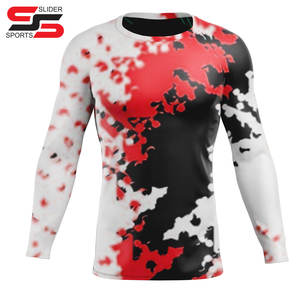 Rashguard solide Rash Guard MMA personnalisé entièrement par sublimation à manches courtes Rash Guards de surf BJJ Rashguard - Product Image 4