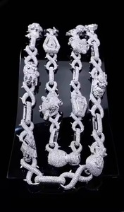 <b>Top</b> Quality Luxury Iced Out Cuban <b>Chain</b> VS Lab Grown Baguette Round Cut Diamond With 10K <b>Gold</b> Cuban Link <b>Chain</b> for Men - Product Image 3