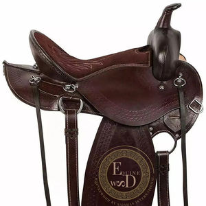 Selle de rodéo de course à barils confortable de haute qualité fabriquée à la main en cuir véritable léger de style occidental de la marque SAISHAS - Product Image 1