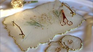 PLATEAU DE SERVICE ÉPOXY EN RÉSINE PERSONNALISABLE ET ÉLÉGANT Design rectangulaire pour la maison Restaurant Hôtel Plateau en résine - Product Image 2