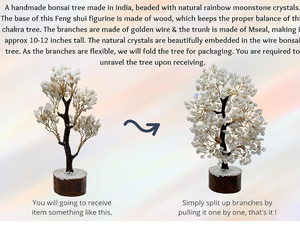 หินพลอยอัญมณีธรรมชาติกึ่งมีค่ารุ้งมูนสโตน300คริสตัลรูปต้นไม้ฮวงจุ้ยสำหรับตกแต่งบ้าน - Product Image 5