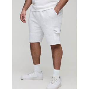 Men's Casual <b>Cargo</b> <b>Shorts</b> <b>Elastic</b> <b>Waist</b> Relaxed Fit Multi-Pocket Solid Color Custom Wholesale Plain Dyed Multi-Pocket <b>Shorts</b> - Product Image 1