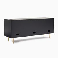 Table Console Moderne Cadre en Bois Massif avec Grand Rangement et Type d'Emballage en Bois de Meubles de Salon Tissés en Rotin Naturel