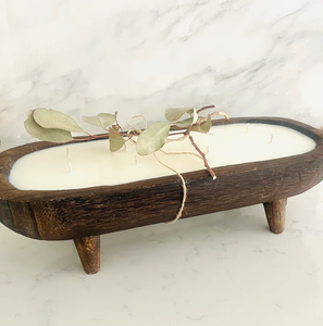 Bougeoir en bois d'acacia pour décorations de maison et de mariage Bol à bougie en bois avec accent de Noël - Product Image 2