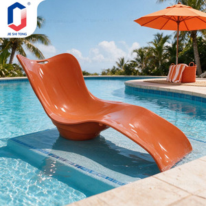 Chaise longue de piscine en fibre de verre acrylique FRP de luxe, lit de bain de soleil extérieur imperméable pour hôtel et resort - Product Image 3