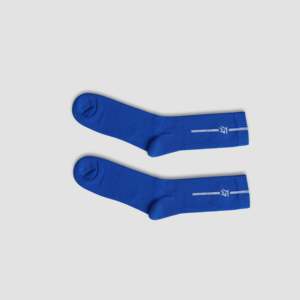 Chaussettes de sport StrideGuard personnalisables, tricotées jacquard haute qualité, antibactériennes, respirantes pour diabétiques, motif bleu pour le cyclisme - Product Image 2