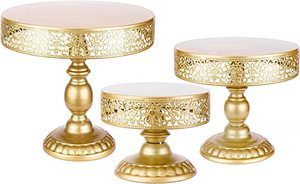 ที่มีคุณภาพที่ดีที่สุดคัพเค้กยืนตกแต่งโบราณผลไม้ถ้วยเค้กยืนแสดงการออกแบบที่น่าสนใจฐานโลหะชุบทอง - Product Image 5