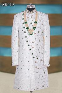 Costume Sherwani de styliste pour homme, broderie lourde, saison de mariage, Sherwani - Product Image 4