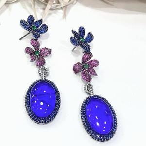 Pendientes de plata polaca a la moda, pendientes elegantes para mujer para ropa de fiesta, accesorios de moda con piedra de circón para regalos - Product Image 1