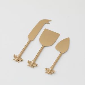 Ensemble de couteaux à fromage élégants avec finition dorée pour la découpe du fromage, outils de service à fromage en métal de qualité supérieure avec poignées MOB pour les restaurants - Product Image 6