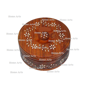 Handmade <b>Wooden</b> Chapati <b>Box</b> Roti <b>Box</b> Container Customized Size Round Shape Kitchen For Hotel And Restaurant Use - Product Image 6