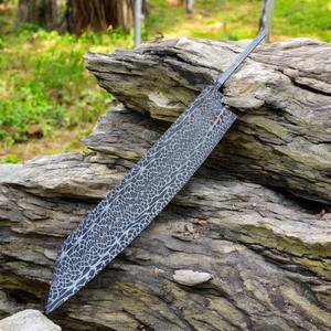 Cuchillo NM 2024 de Alta Calidad, Hecho a Mano, Profesional, para Bricolaje, Hoja en Blanco, Mango de Madera, Estilo Bowie Japonés - Product Image 1