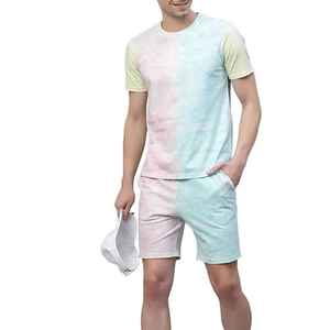Cotton <b>Men</b> Two Piece Tracksuit Short Sets Summer Casual T <b>Shirt</b> And Shorts For Gym Fitness Workout Training Sportswear Daily - Product Image 1