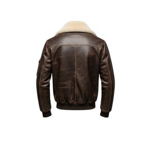 Chaqueta Bomber de Piel de Oveja de Moda con Cuello Alto y Logotipo Frontal Personalizable, Colección de Invierno para Importadores Mayoristas - Product Image 2