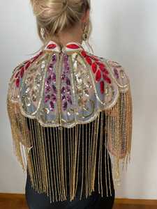 ชุดเดรสเทศกาลเบอร์เลสก์ประดับด้วยลูกปัดเลื่อมปักลายไข่มุกทรงตรงคอสำหรับเทศกาลสง่างาม - Product Image 5