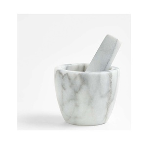 authentic marble <b>mortar</b> <b>and</b> <b>pestle</b> set for indian <b>thai</b> mexican cooking grinding herbs spices seeds sauces chutney paste everyday - Product Image 6
