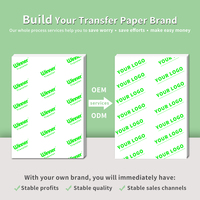 Papel de Transferencia Térmica Verde Luminoso Suministrado por el Fabricante, Hojas de Papel de Transferencia Lavables A4 para Camisetas Oscuras