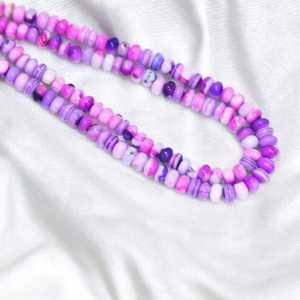 Wholesale Natural <b>Purple</b> Pink Opal Loose Gemstone Beads for Jewelry Making 7mm & 10mm Smooth Rondelle Strand Bulk Supply India - Product Image 3
