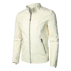 Veste en cuir pour hommes ou printemps automne style moto cuir naturel coupe ajustée vestes en cuir personnalisées pour hommes - Product Image 2