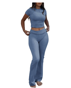 ชุดวอร์ม2ชิ้นสำหรับผู้หญิง, ชุดเสื้อแขนยาวแบบสวมหัวมีซิปมีกระเป๋า - Product Image 1