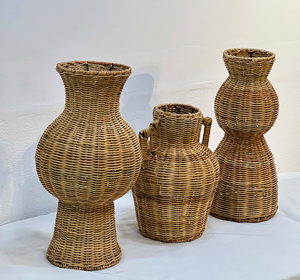 Recién llegado, florero de ratán tejido a mano minimalista para restaurante u hotel en casa - Product Image 4